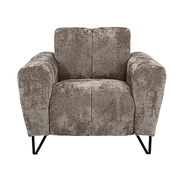 Beautysofa Sessel mit Metallbeine in schwarzer günstig online kaufen