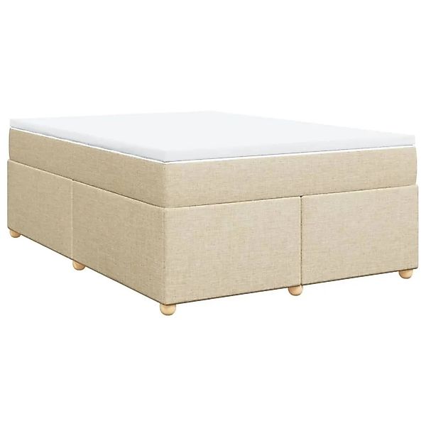 vidaXL Boxspringbett mit Matratze Creme 140x200 cm Stoff 3285385 günstig online kaufen
