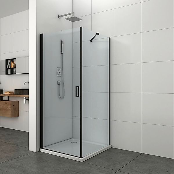 welltime Eckdusche Florenz Black, BxT: 90x90 günstig online kaufen