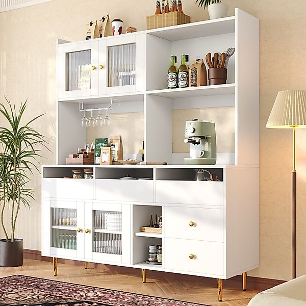 Celya Hochschrank Restaurant-Hochschrank,Glastür, Weinglasregal,mehrschicht günstig online kaufen