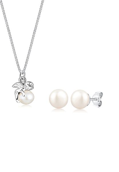 Elli Schmuckset Engel Süßwasserzuchtperlen Weiß 925 günstig online kaufen