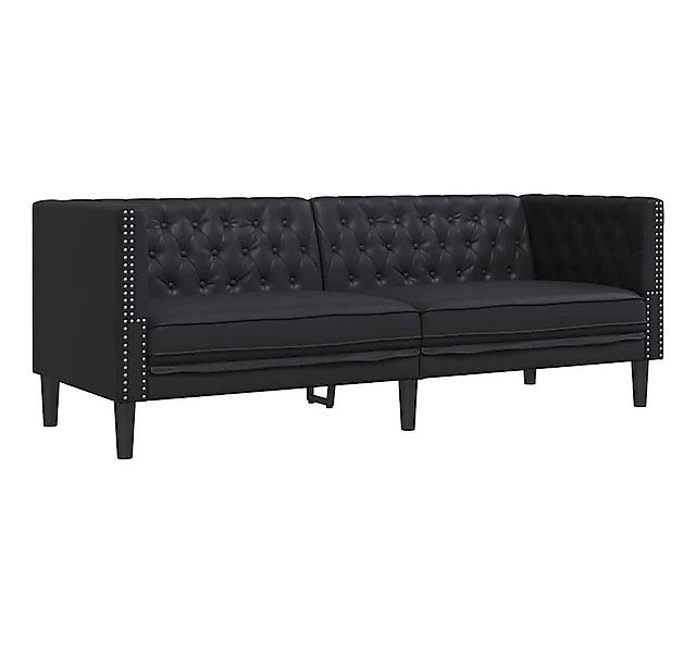 vidaXL Sofa Chesterfield-Sofa Schwarz 194 x 74.5 x 70.5 cm Kunstleder, 1 Te günstig online kaufen
