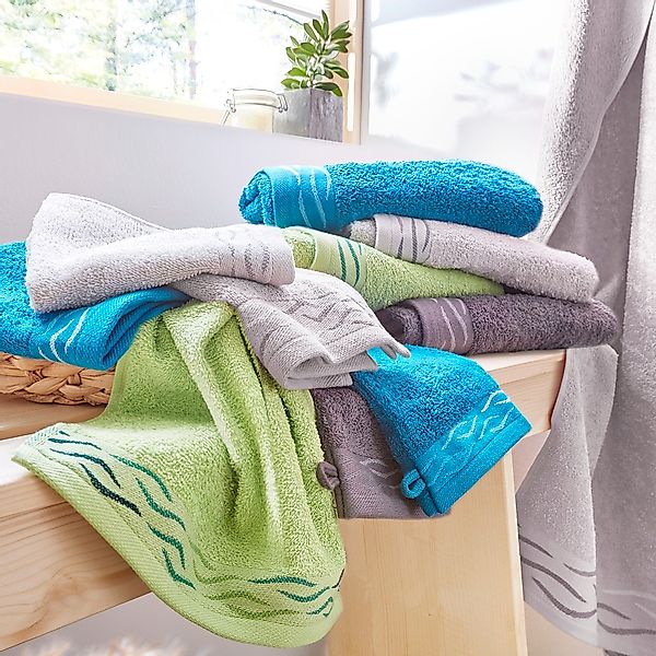 Dyckhoff Handtuch Set "Wave" Set 6 Stk. Frottier mit Jacquard-Bordüre;4 Han günstig online kaufen