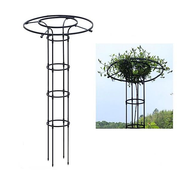 GarveeMore Zaunpfosten Garten Rundspalier Schwarzer Stahlrahmen Schirm Spal günstig online kaufen