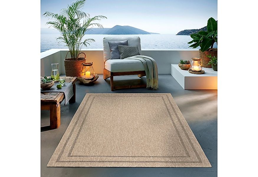 TaCa Home Teppich Outdoor & Indoor Teppich wetterfest Sisal-Jute-Optik, rec günstig online kaufen