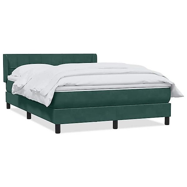 vidaXL Boxspringbett, Boxspringbett mit Matratze Dunkelgrün 140x210 cm Samt günstig online kaufen