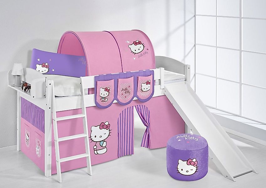 Lilokids Hochbett Spielbett IDA Hello Kitty Teilbares Hochbett mit Rutsche günstig online kaufen