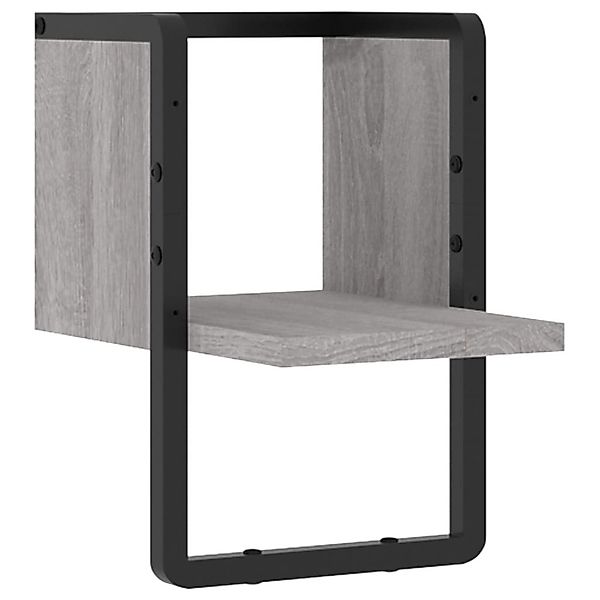 vidaXL Regal Wandregal mit Stange Grau günstig online kaufen