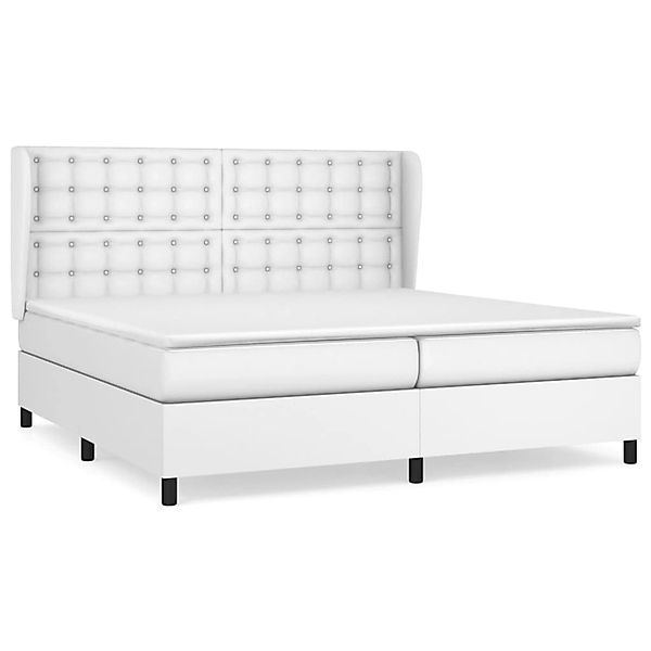 vidaXL Boxspringbett mit Matratze Weiß 200x200 cm Kunstleder1469833 günstig online kaufen