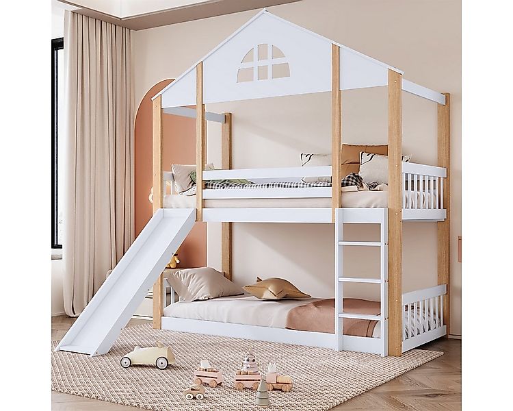 autolock Kinderbett Etagenbett,Kinderbett,Bettrahmen aus Massivholz mit Fen günstig online kaufen