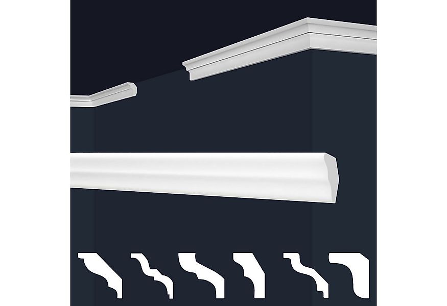 marbet design Stuckleiste E-2, 2 Meter / 1 Leiste, XPS Styropor weiß - Deck günstig online kaufen