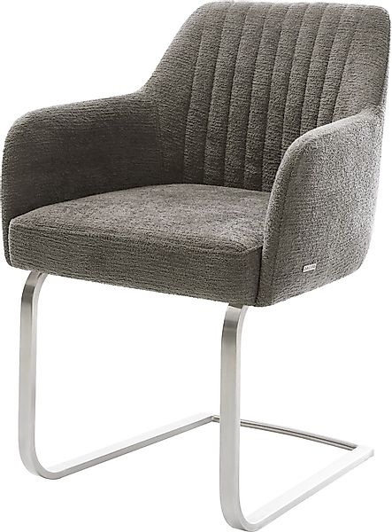 DELIFE Polsterstuhl Greg-Flex, Freischwinger flach Edelstahl günstig online kaufen