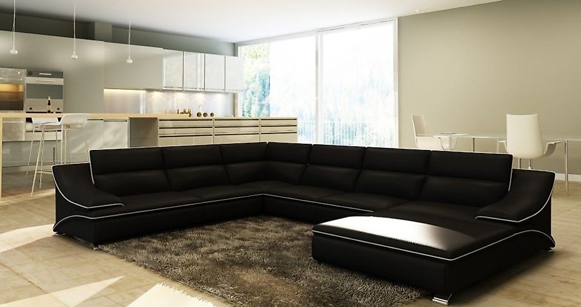 JVmoebel Ecksofa Ledersofa Polster Wohnlandschaft Couch Sofa Eckgarnitur U günstig online kaufen