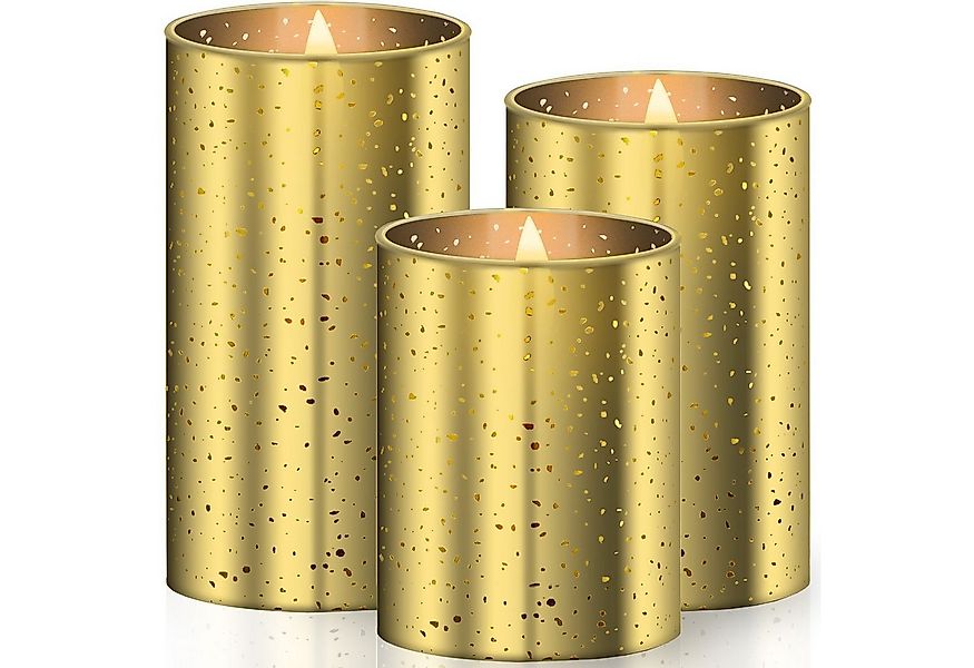 KESSER LED-Kerze, 3er Set flammenlose & flackernde Echtwachs Kerze mit Time günstig online kaufen