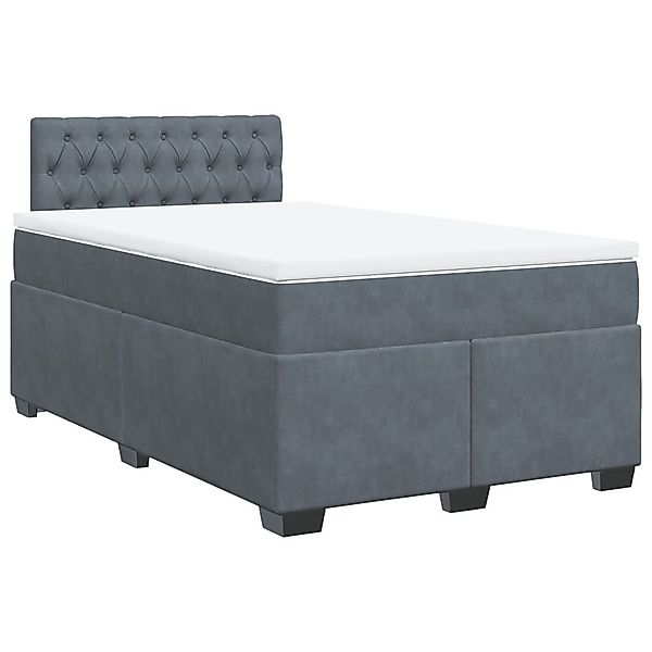 vidaXL Bett Boxspringbett mit Matratze Dunkelgrau günstig online kaufen