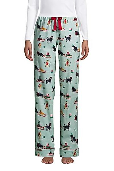 Gemusterte Flanell-Pyjamahose, Damen, Größe: M Normal, Grün, Baumwolle, by günstig online kaufen