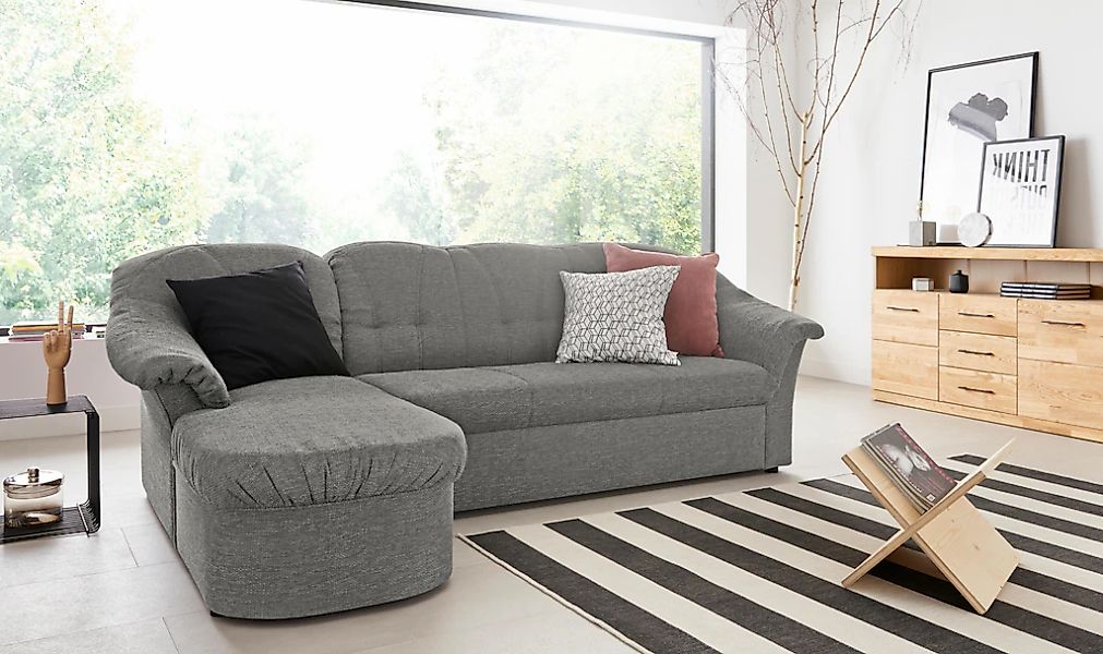 DOMO collection Ecksofa "Pegnitz, elegante Rückensteppung, kompakte Stellma günstig online kaufen