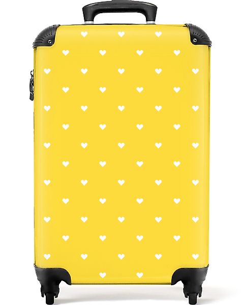 NoBoringSuitcases.com© Hartschalen-Trolley Herzen - Gelb - günstig online kaufen