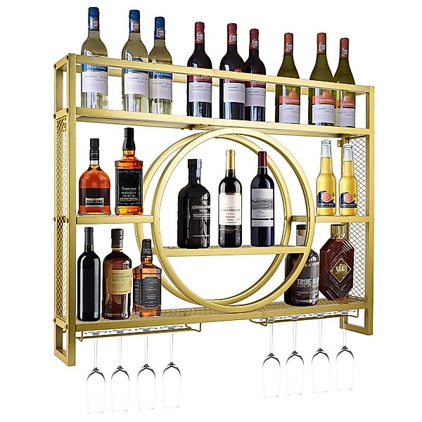 XERSEK Weinregal 120x80x15cm Wandmontage Metal Glasregal günstig online kaufen