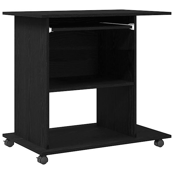 vidaXL Computertisch Eiche Schwarz 80x50x75 cm Holzwerkstoff 862500 günstig online kaufen