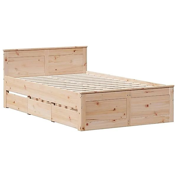 vidaXL Massivholzbett ohne Matratze mit Kopfteil 135x190 cm Kiefer 3308780 günstig online kaufen