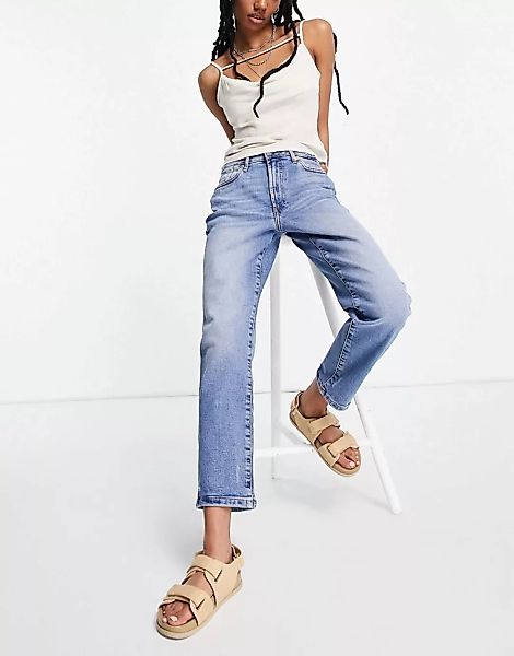 River Island – Blair – Jeans aus Stretch-Denim mit hohem Bund und geradem S günstig online kaufen