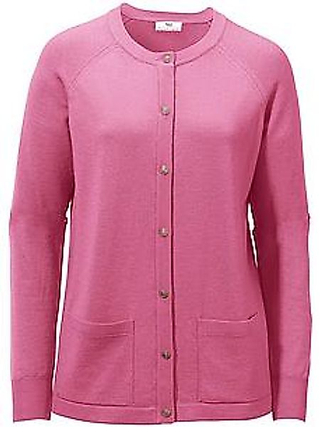 Strickjacke aus 100%Schurwolle Pure Tasmanian Wool Peter Hahn blau günstig online kaufen