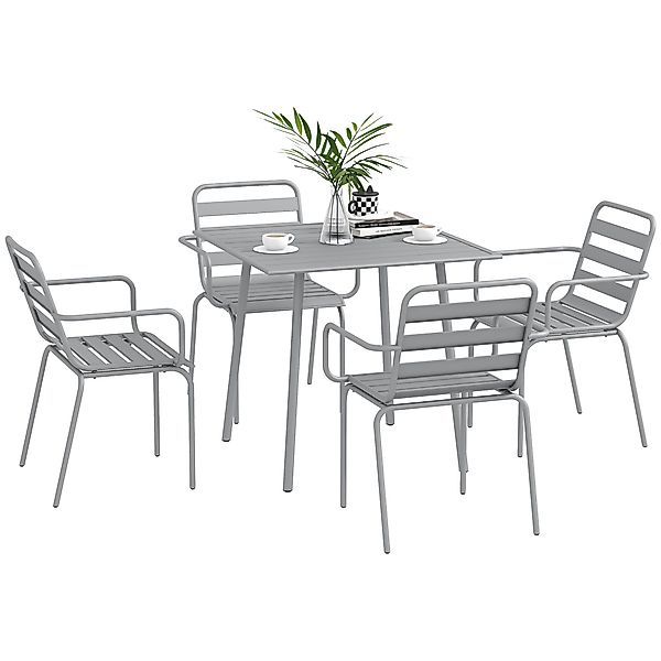 Outsunny Garten-Essgruppe Sitzgruppe mit 1 Esstisch, günstig online kaufen