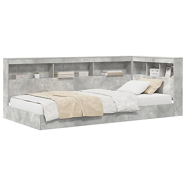 vidaXL Bett Bücherregal Bett Beton Grau günstig online kaufen