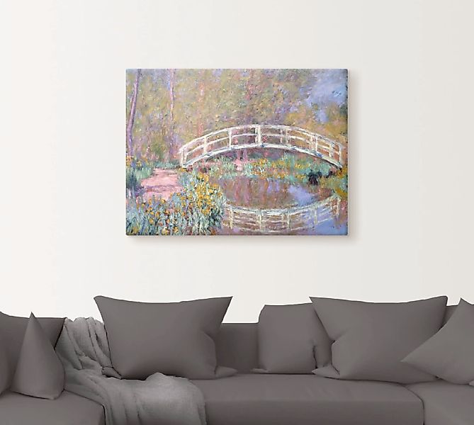 Artland Leinwandbild »Brücke in Monets Garten«, Gewässer, (1 St.), auf Keil günstig online kaufen