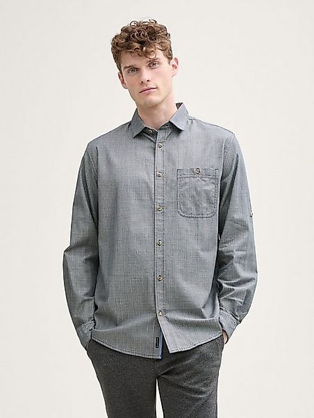 TOM TAILOR Langarmhemd Regular Fit Hemd mit verstellbarer Ärmellänge günstig online kaufen