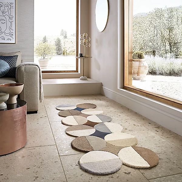 FLAIR RUGS Wollteppich »Mia Ellipse«, rechteckig, 12 mm Höhe, mit gebogenem günstig online kaufen