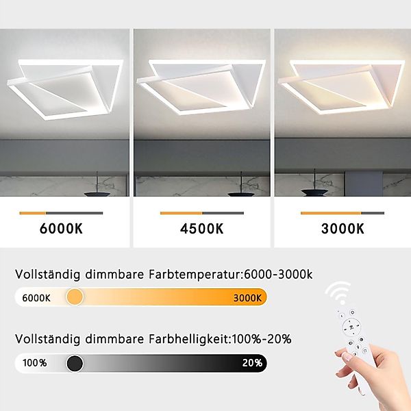 Nettlife LED Deckenleuchte Schwarz Modern 40W günstig online kaufen