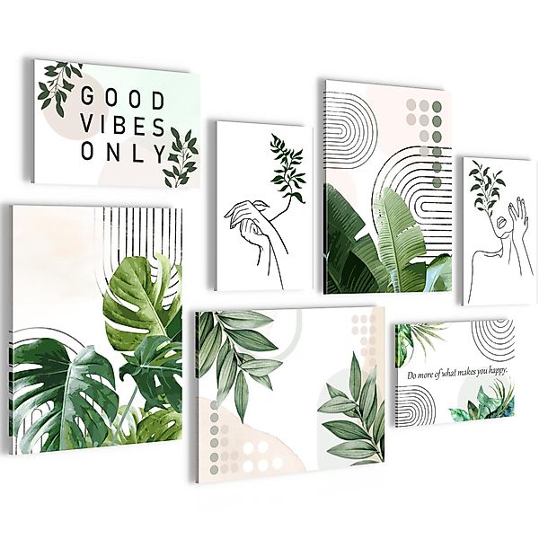 Novart Wandbild Wandbilder Wohnzimmer Boho Natur AUFHÄNGFERTIG 100x70 cm, B günstig online kaufen