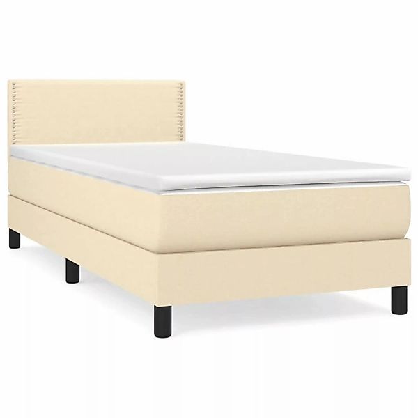 vidaXL Boxspringbett mit Matratze Creme 100x200 cm Stoff1373043 günstig online kaufen