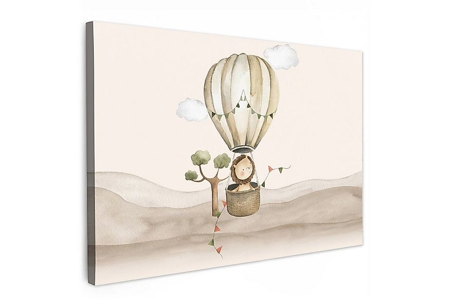 OneMillionCanvasses® Leinwandbild Heißluftballon - Löwe - Aquarell - Safari günstig online kaufen