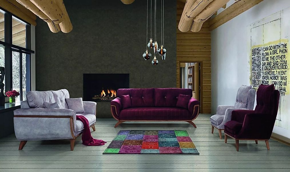 JVmoebel Sofa Wohnzimmer Sofagarnitur 3 3 1 1 Sitzer Couch Polster Garnitur günstig online kaufen