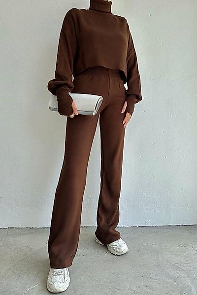 WOMAN VISION Blusentop Rollkragenpullover und hochgeschnittene Strickhose ( günstig online kaufen