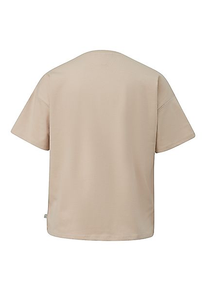 QS Kurzarmshirt Baumwollshirt mit überschnittener Schulter günstig online kaufen