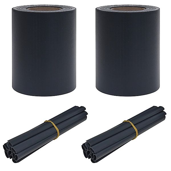 vidaXL Garten Sichtschutzbildschirme 2 Stk Dunkelgrau 35 x 0,19 m PVC 32949 günstig online kaufen