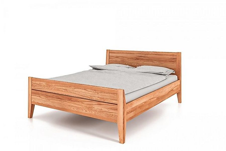 Natur24 Einzelbett Bett Sydo 8 Sonderlänge 120x210 Kernbuche Holzkopfteil h günstig online kaufen