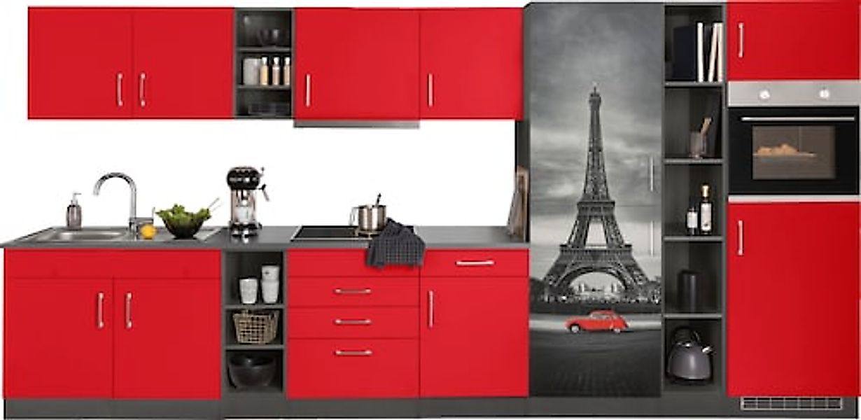 HELD MÖBEL Küchenzeile »Paris«, mit E-Geräten, Breite 390 cm günstig online kaufen