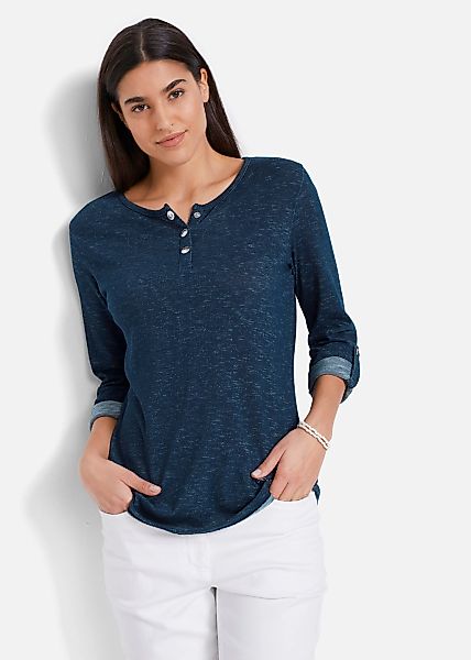 bonprix Langarmshirt Loose Fit, mit krempelbaren Ärmeln, Langarm-Design günstig online kaufen
