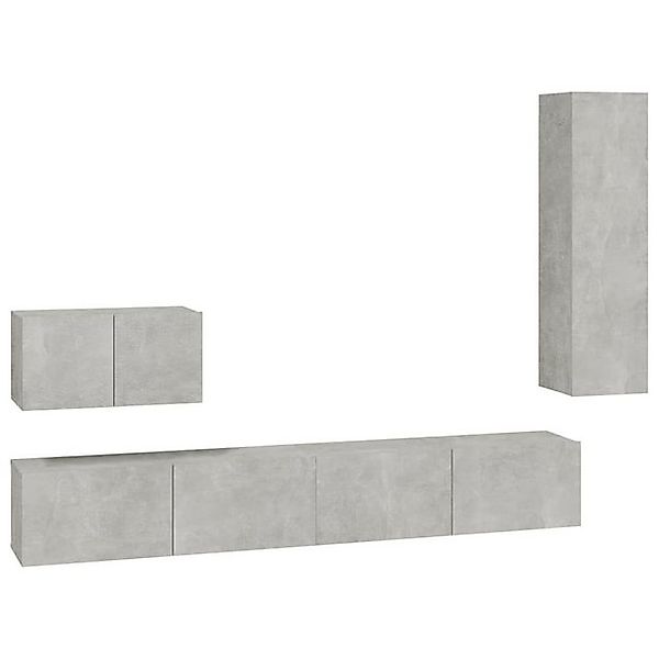 furnicato TV-Schrank 4-tlg. TV-Schrank-Set Betongrau Holzwerkstoff (1-St) günstig online kaufen