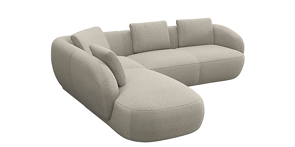 FLEXLUX Ecksofa »Torino, rund, L-Form, Sofa-Ecke mit Ottomane«, Modernes, o günstig online kaufen