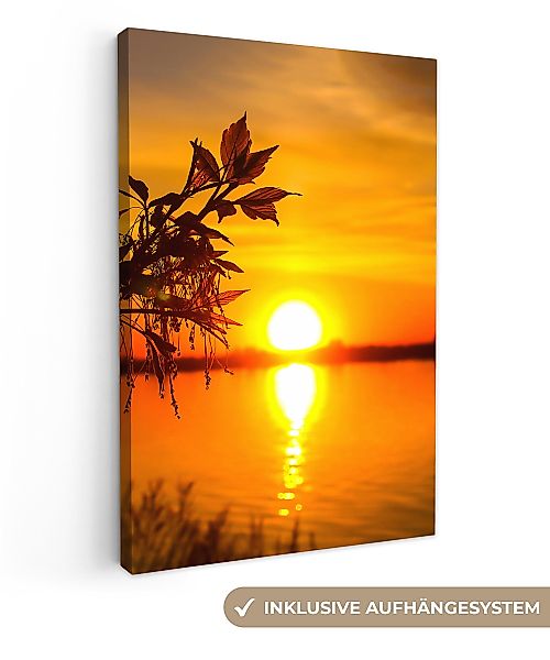 OneMillionCanvasses® Leinwandbild Sonnenuntergang - Wasser - günstig online kaufen