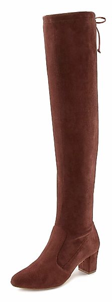 LASCANA Overkneestiefel, Slouchy Boots,Langschaft Stiefel,Schlupf-Boot, wei günstig online kaufen