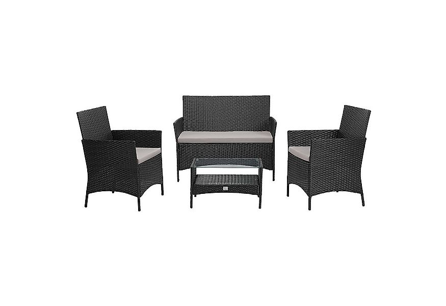 SVITA Sitzgruppe BROOKLYN, (Set, 4-tlg., Gartenlounge), 2 Sessel, mit Tisch günstig online kaufen