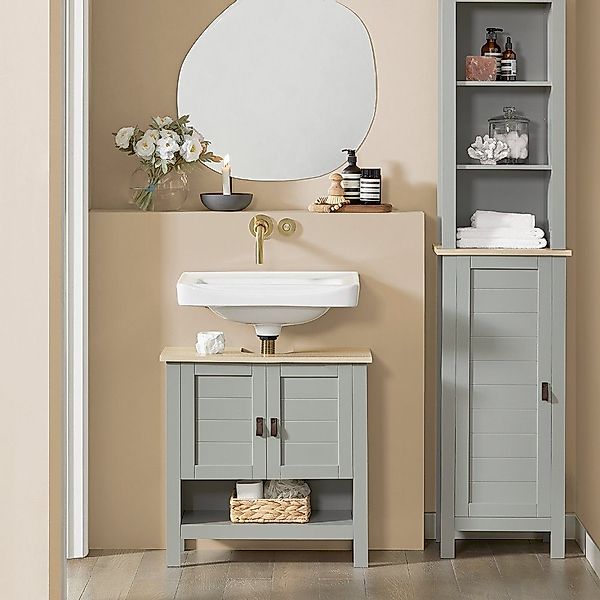 SoBuy Waschbeckenunterschrank BZR69 Badschrank Waschtisch Unterschrank günstig online kaufen