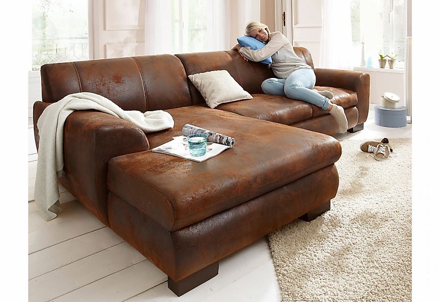 Home affaire Ecksofa "Nika zeitlos und elegant, L-Form", wahlweise mit Bett günstig online kaufen